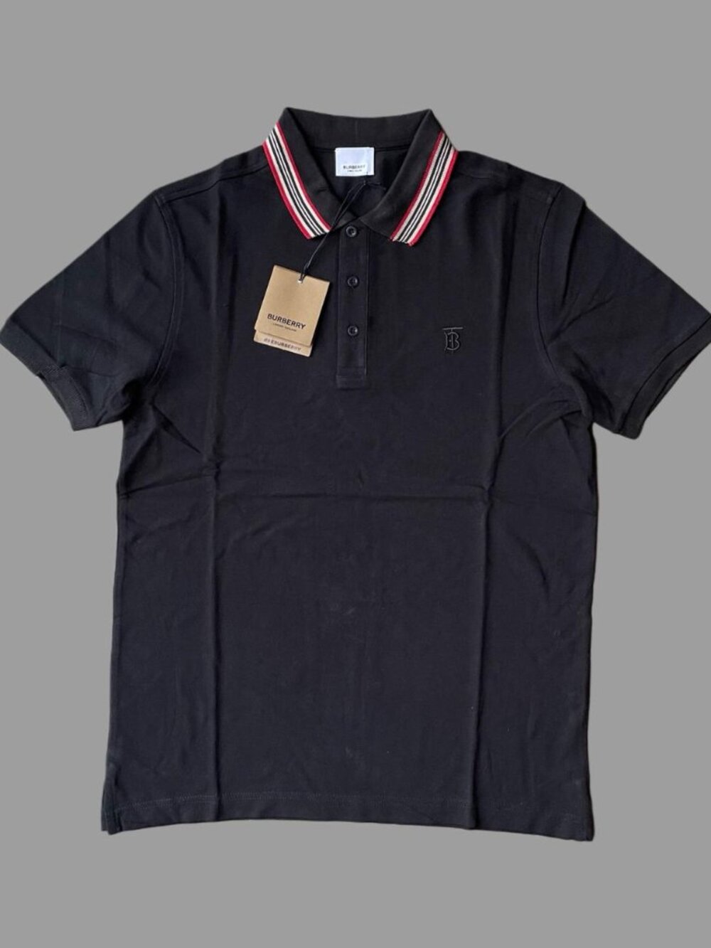 Burberry Men's Navy Blue Cotton Polo Shirt XLarge
